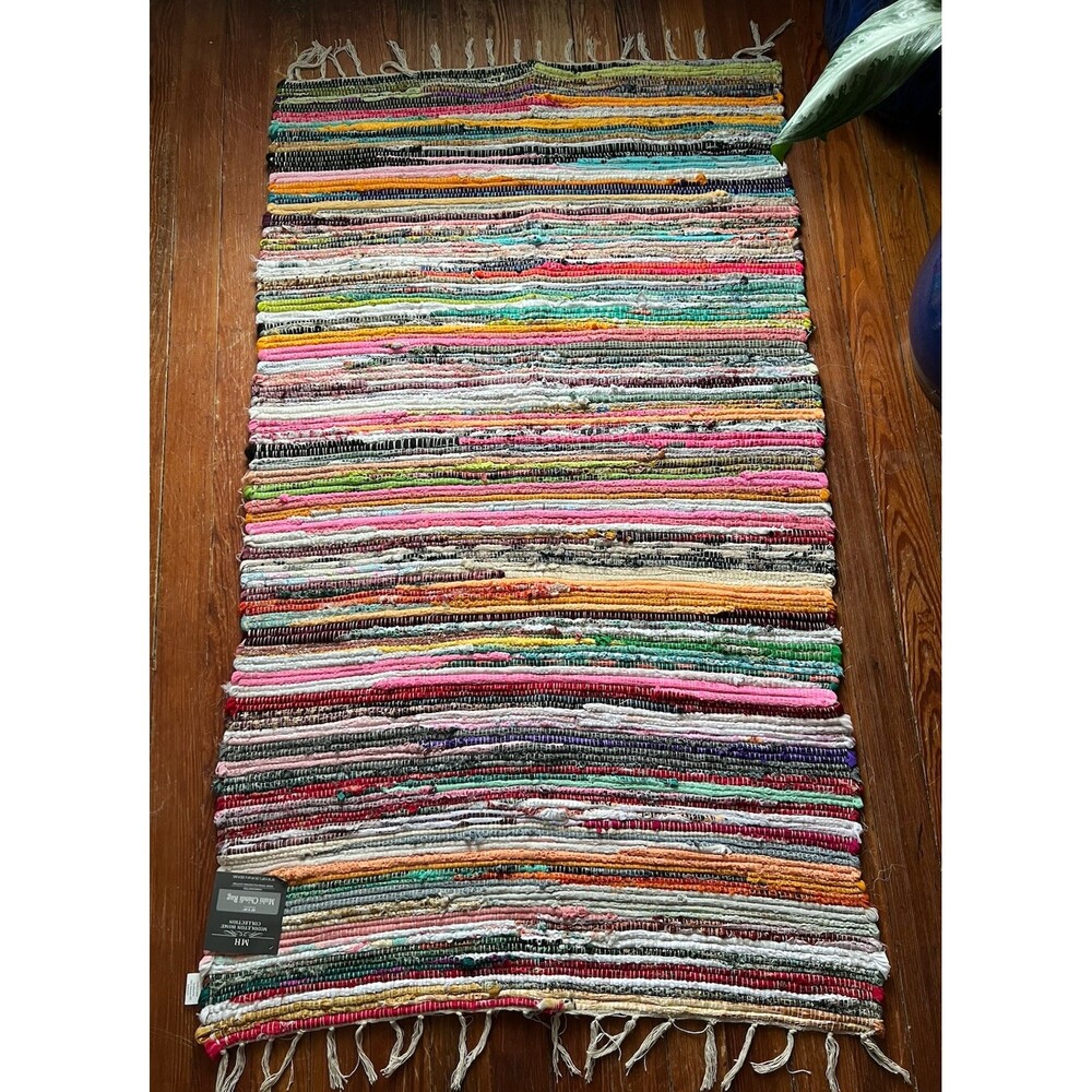 NWT Chindi Rag Rug 3'x5' Boho Farmhouse Rustic Area Accent Throw Rug Multicolor - Picture 6 of 11